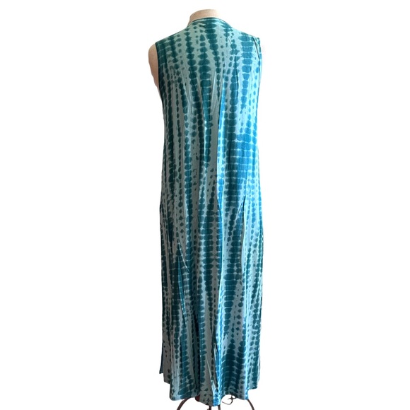 LuLaRoe Women’s Aqua Tie Dye Long-Length Tunic Vest Layering Piece Size Small - Picture 3 of 10